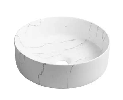 Раковина накладная Milleau NUAGE 36 см MU7044A-MWM белый мрамор матовая