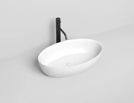 Раковина накладная Salini Alda 01 S-Sense 58 см 110611G из литьевого мрамора, глянцевая белая