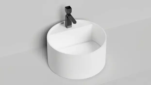 Раковина накладная Salini Armonia Round Top 02 S-Sense 130412TG белая глянцевая