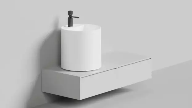 Раковина накладная Salini Armonia Round Top 03 S-Stone 130423TM белая матовая