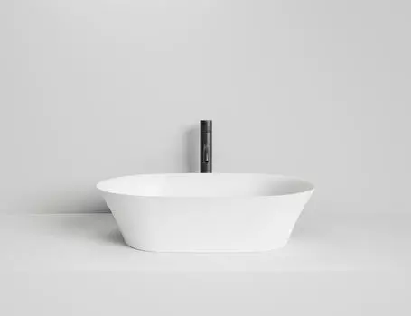 Раковина накладная Salini Mona S-Sense 60 см 110811G из литьевого мрамора, белая глянцевая