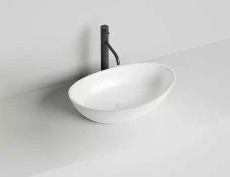 Раковина накладная Salini Noemi S-Sense 56 см 1101103G из литьевого мрамора, глянцевая белая