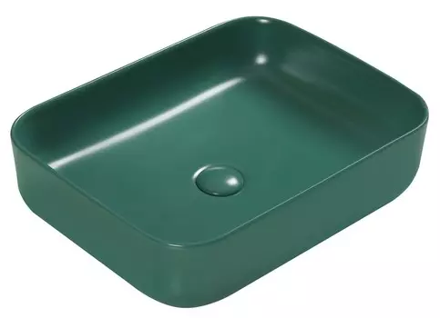 Раковина накладная SantiLine 50 см SL-1051G зеленая матовая