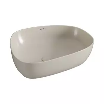 Раковина накладная Vitra Outline Recycled 57 см 7991B066-0016 матовый тауп, с донным клапаном