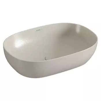 Раковина накладная Vitra Outline Recycled 60 см 7995B066-0016 матовый тауп, с донным клапаном