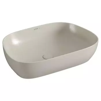 Раковина накладная Vitra Outline Recycled 63 см 7993B066-0016 матовый тауп, с донным клапаном