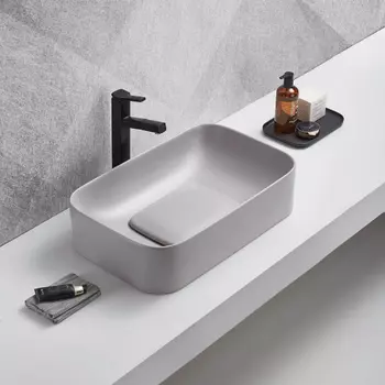 Раковина накладная WeltWasser WW Elbach 78575-60 MT-GR 61x38 серая матовая