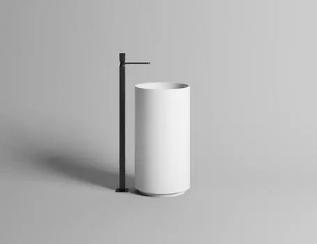 Раковина напольная Salini Armonia 01 S-Stone 45 см 130111SM из искусственного камня, матовая белая с донным клапаном