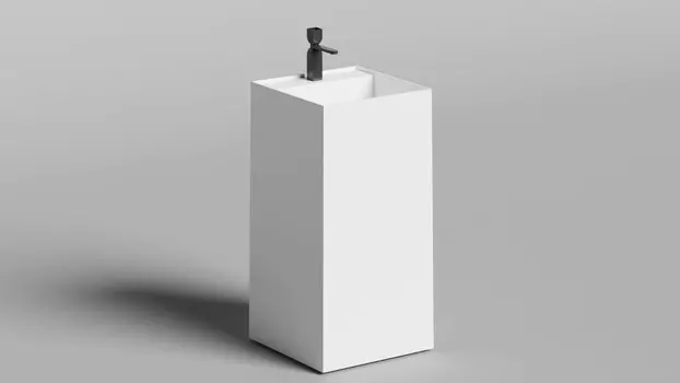 Раковина напольная Salini Armonia Square Top 01 S-Sense130511TG белая глянцевая, без отверстия под смеситель