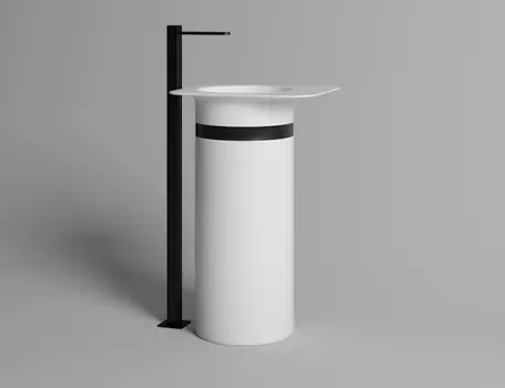 Раковина напольная Salini Ninfea 01 S-Stone 54 см 130221M из искусственного камня, белая матовая