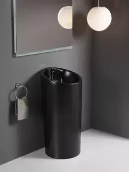 Раковина напольная WeltWasser WW LEERBACH 4546 MT-BL 45x46 черная матовая