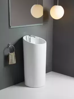 Раковина напольная WeltWasser WW LEERBACH 4546 GL-WT 45x46 белая глянцевая