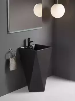 Раковина напольная WeltWasser WW LEERBACH 460 MT-BL 46x46 черная матовая