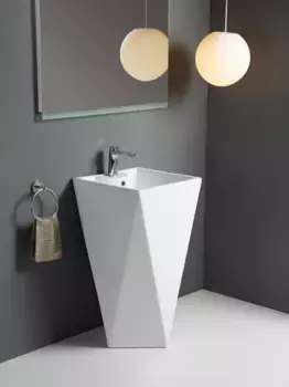 Раковина напольная WeltWasser WW LEERBACH 460 GL-WT 46x46 белая глянцевая