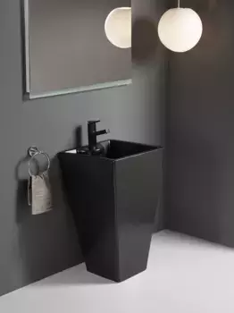 Раковина напольная WeltWasser WW LEERBACH 4847 MT-BL 48x47 черная матовая