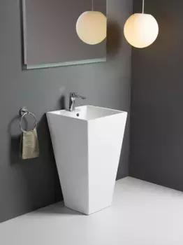 Раковина напольная WeltWasser WW LEERBACH 4847 GL-WT 48x47 белая глянцевая