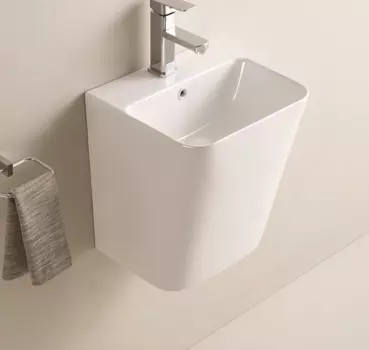 Раковина подвесная CeramaLux 38 см 500Q белая глянцевая