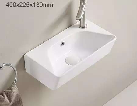 Раковина подвесная CeramaLux 40 см 78578L белая глянцевая