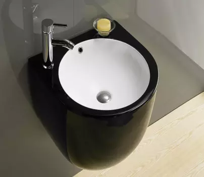 Раковина подвесная CeramaLux 49 см 500FBW черная, белая