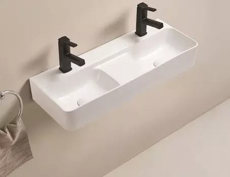 Раковина подвесная CeramaLux 81 см 78694 белая глянцевая