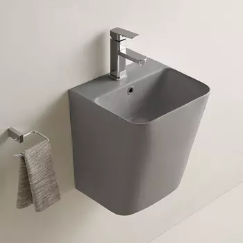 Раковина подвесная Comforty 38 см 500QMH серая матовая