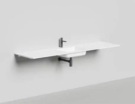 Раковина подвесная Salini Onda Plus S-Stone 200 см 1402203M из искусственного камня, белая матовая