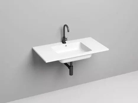 Раковина подвесная Salini Onda S-Stone 80 см 1402201MRF из искусственного камня, RAL полностью, с донным клапаном