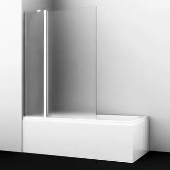 Штока для ванны Wasserkraft Berkel 110х140 48P02-110L Matt glass Fixed стекло матовое, профиль хром