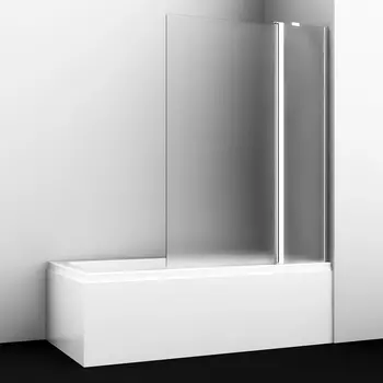 Штока для ванны Wasserkraft Berkel 110х40 48P02-110R Matt glass Fixed стекло матовое, профиль хром