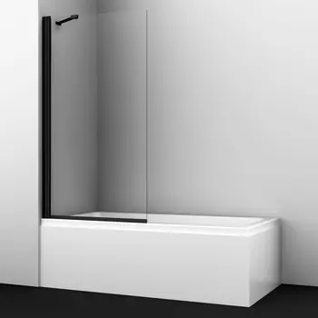 Штока для ванны Wasserkraft Berkel 80x140 48P01-80 BLACK Fixed стекло прозрачное, профиль черный