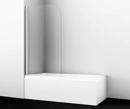 Штока для ванны Wasserkraft Leine 80х140 35P01-80 стекло прозрачное, профиль хром