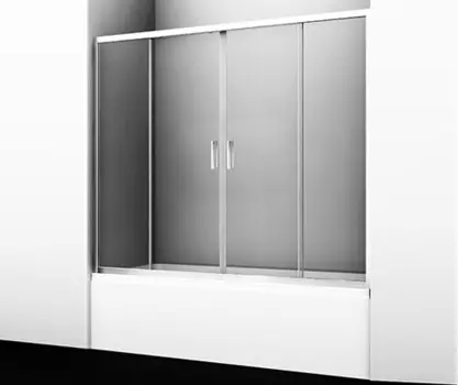 Штока для ванны Wasserkraft Lippe 170х150 45S02-170 стекло прозрачное, профиль хром