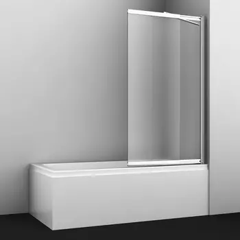 Штока для ванны Wasserkraft Main 100x140 41S02-100 RM Fixed стекло матовое, профиль серебро, правая
