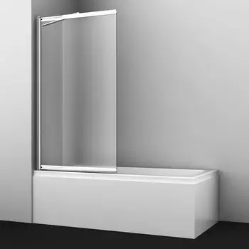 Штока для ванны Wasserkraft Main 100x140 41S02-100 LM Fixed стекло матовое, профиль серебро, левая