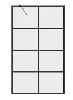 Штора для ванны Grossman 150х100 GR-105/100BLACK неподвижная, стекло прозрачное, профиль черный