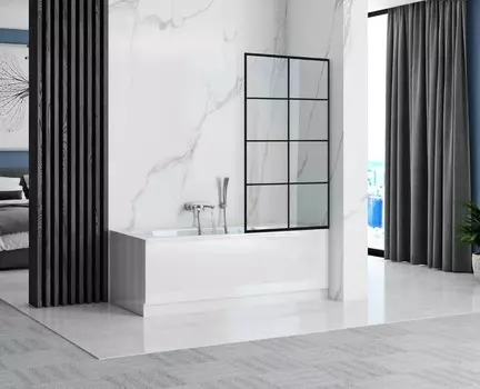 Шторка для ванной Ceruttispa Muza 80х195 F80 стекло прозрачное, профиль черный