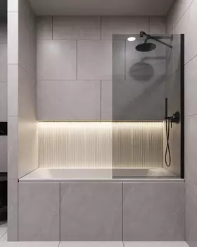 Шторка для ванны Timo 60x140 T23 стекло прозрачное, профиль черный