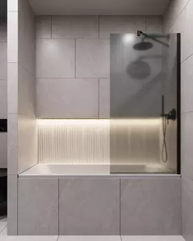 Шторка для ванны Timo 90x140 T21 стекло матовое, профиль черный