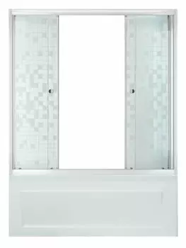 Шторка для ванны Тритон 167x171 Щ0000025978 стекло мозаика, профиль белый