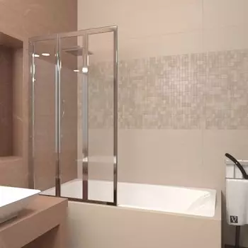 Шторка для ванны Veconi PL73L-120-01-19C4 120х150 стекло прозрачное, профиль хром