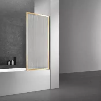 Шторка для ванны Vincea 70x140 VSB-41700FLG стекло рифленое, профиль брашированное золото