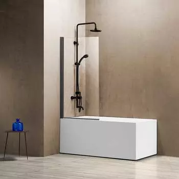 Шторка для ванны Vincea VSB 80x140 VSB-11800CLGM стекло прозрачное, профиль вороненая сталь