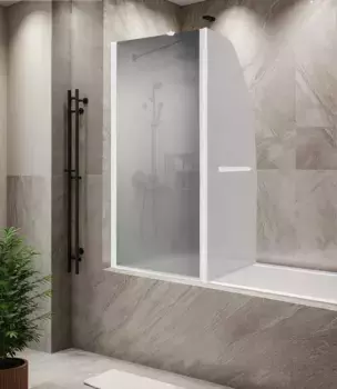 Шторка на ванну Parly 120х130 F03F стекло матовое, профиль белый