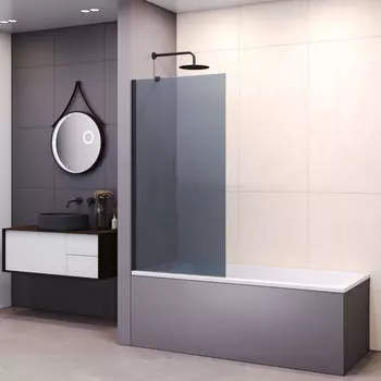 Шторка на ванну RGW 80x150 Screens 351115008-34 стекло тонированное, профиль черный