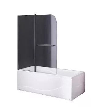 Душевая шторка на ванну Taliente 120x140 см TA-1214CB стекло прозрачное, профиль черный