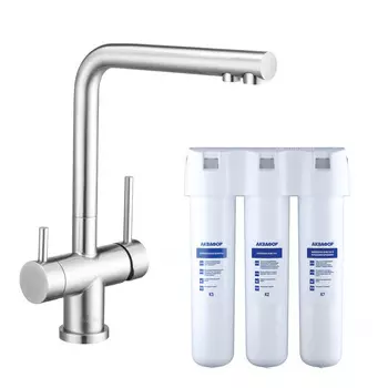 Смеситель для кухни 2в1 с фильтром Swedbe Selene Plus K8144К нержавеющая сталь