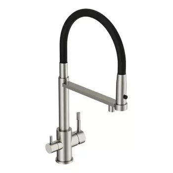 Смеситель для кухни Cersanit Zen A68259 с гибким изливом, сатин
