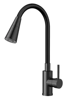 Смеситель для кухни Esko K47BB с гибким изливом, черный