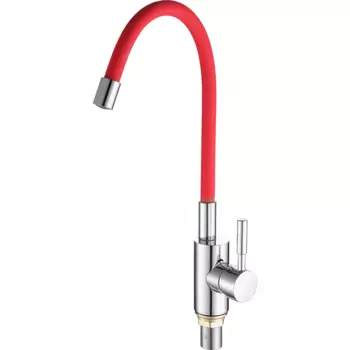 Смеситель для кухни Fashun A4053+B06 хром, красный