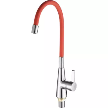 Смеситель для кухни Fashun A4153+B06 хром, красный